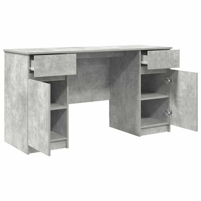 Bord Med Skuffe Betongrå 140 X 49 X 76 Cm Konstrueret Træ - Billede 5