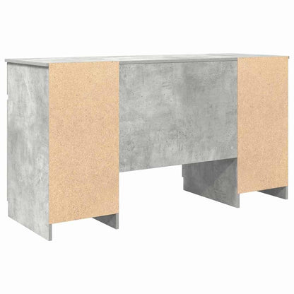 Bord Med Skuffe Betongrå 140 X 49 X 76 Cm Konstrueret Træ - Billede 6