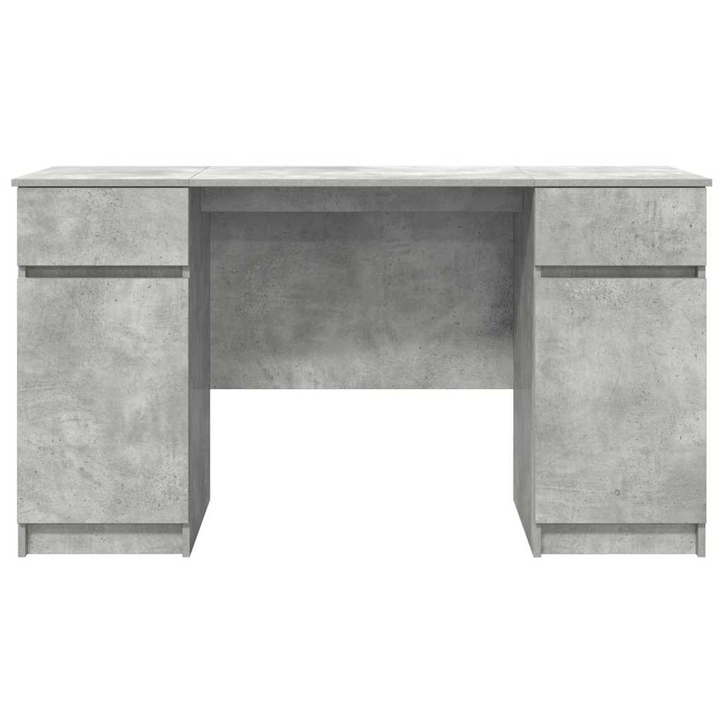 Bord Med Skuffe Betongrå 140 X 49 X 76 Cm Konstrueret Træ - Billede 7