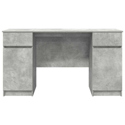 Bord Med Skuffe Betongrå 140 X 49 X 76 Cm Konstrueret Træ - Billede 7
