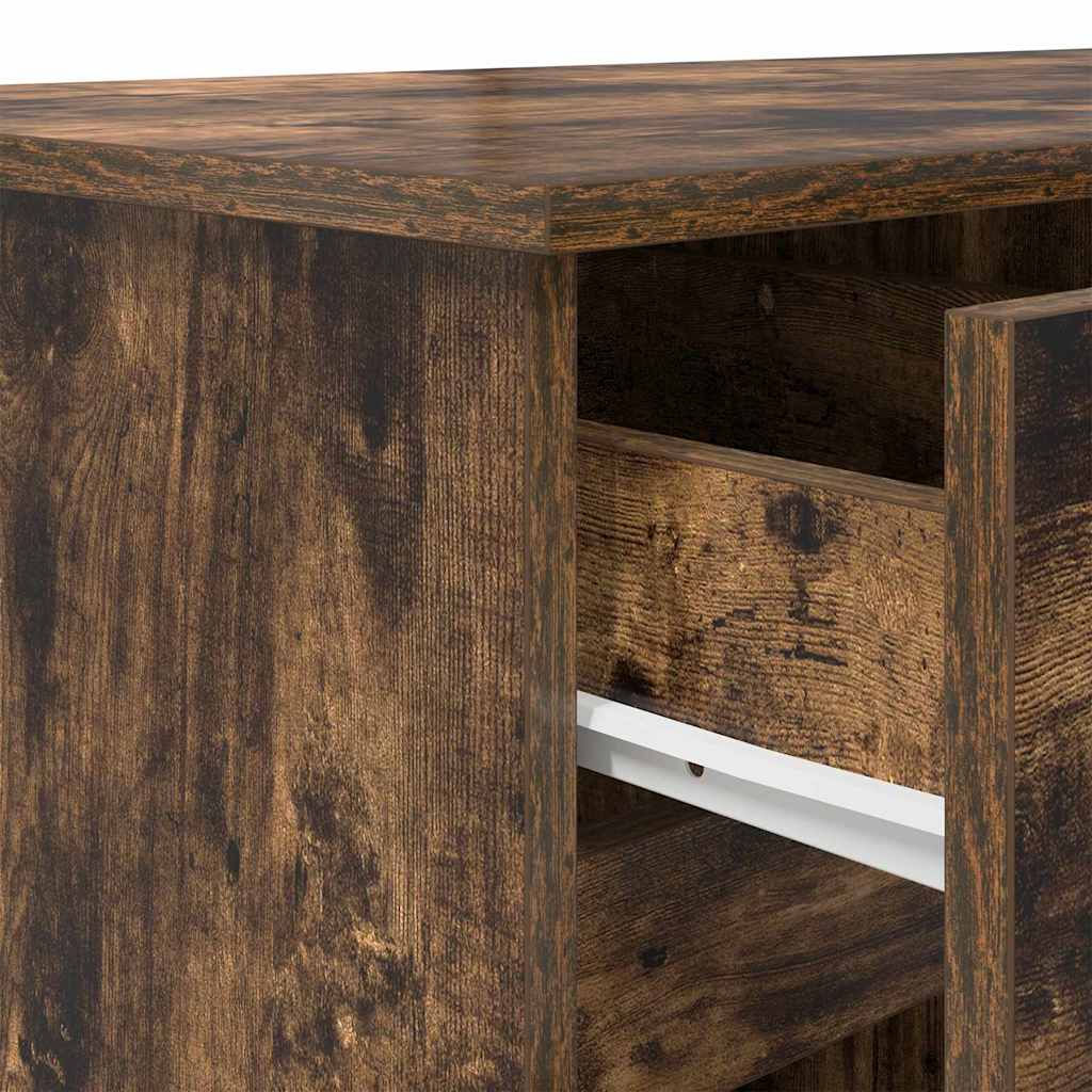 Bord Med Skuffe Røget Eg 140 X 49 X 76 Cm Konstrueret Træ - Billede 10