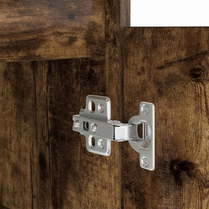 Bord Med Skuffe Røget Eg 140 X 49 X 76 Cm Konstrueret Træ - Billede 11