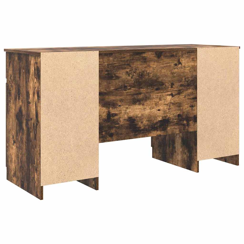 Bord Med Skuffe Røget Eg 140 X 49 X 76 Cm Konstrueret Træ - Billede 6