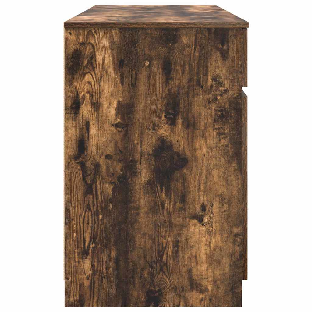 Bord Med Skuffe Røget Eg 140 X 49 X 76 Cm Konstrueret Træ - Billede 8