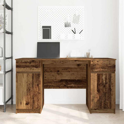 Bord Med Skuffe Gammelt Træ 140 X 49 X 76 Cm Konstrueret Træ - Billede 4