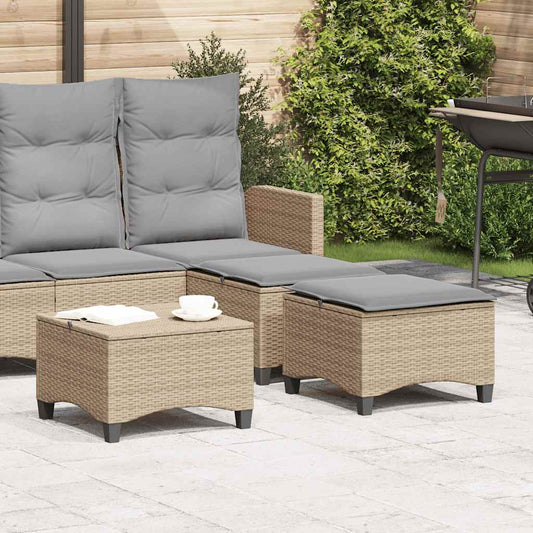 Haveskamler 2 Stk. Med Hynder 55X55X36 Cm Polyrattan Beige