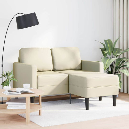 2-Personers Sofa Med Chaiselong L-Formet 125Cm Kunstlæder