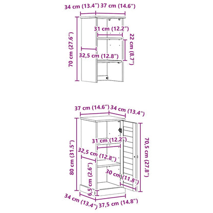 Badeværelsesmøbel Sæt Vigo 2 Pcs Brun Og Hvid 37 X 34 X 150 Cm - Billede 11