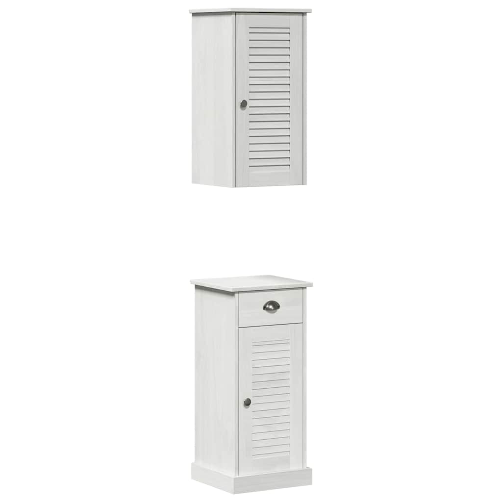 Badeværelsesmøbel Sæt Vigo 2 Pcs Brun Og Hvid 37 X 34 X 80 Cm - Billede 2