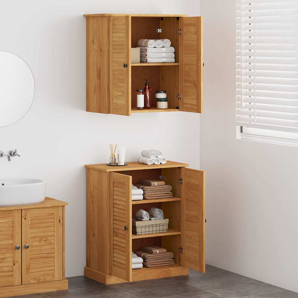 Badeværelsesmøbel Sæt Med Dør Vigo 2 Pcs Brun 67.5 X 34 X 80 Cm - Billede 4