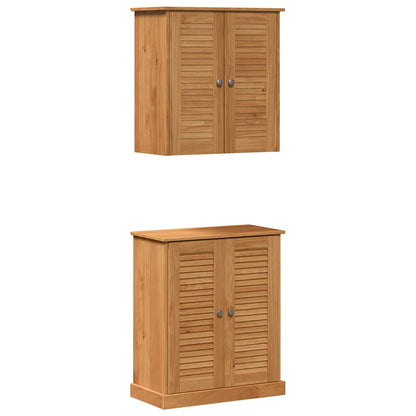 Badeværelsesmøbel Sæt Med Dør Vigo 2 Pcs Brun 67.5 X 34 X 80 Cm - Billede 2