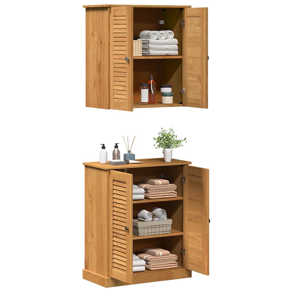 Badeværelsesmøbel Sæt Med Dør Vigo 2 Pcs Brun 67.5 X 34 X 80 Cm - Billede 3