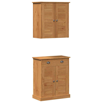 Badeværelsesmøbel Sæt Med Dør Vigo 2 Pcs Brun 67.5 X 34 X 80 Cm - Billede 2
