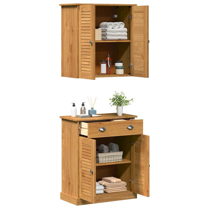 Badeværelsesmøbel Sæt Med Dør Vigo 2 Pcs Brun 67.5 X 34 X 80 Cm - Billede 3