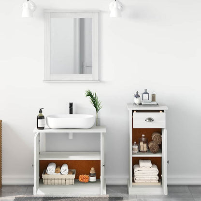 Badeværelsesmøbel Sæt Med Skuffe 3 Pcs Brun 37 X 34 X 80 Cm - Billede 4