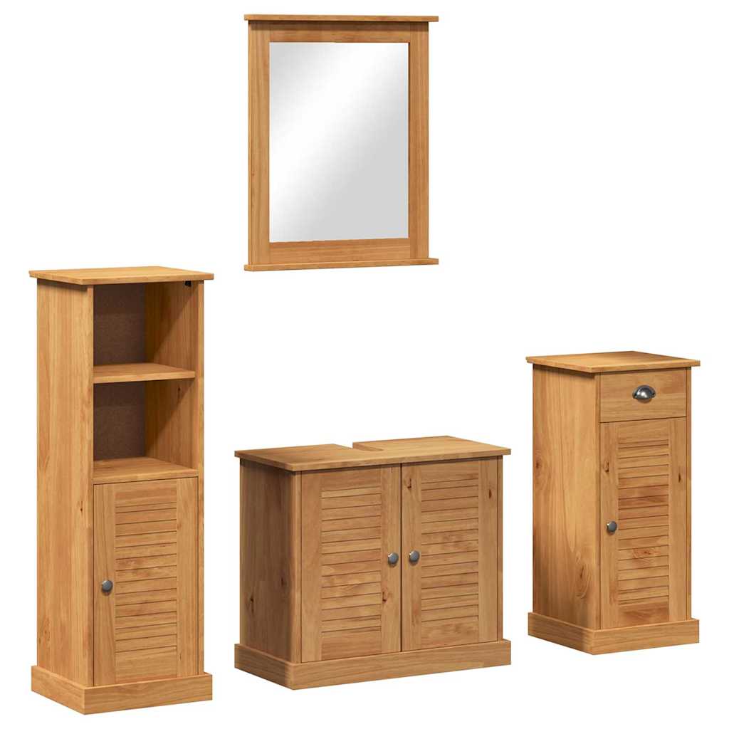 Badeværelsesmøbel Sæt Vigo 4 Pcs Honningfarvet 37 X 34 X 110 Cm - Billede 2