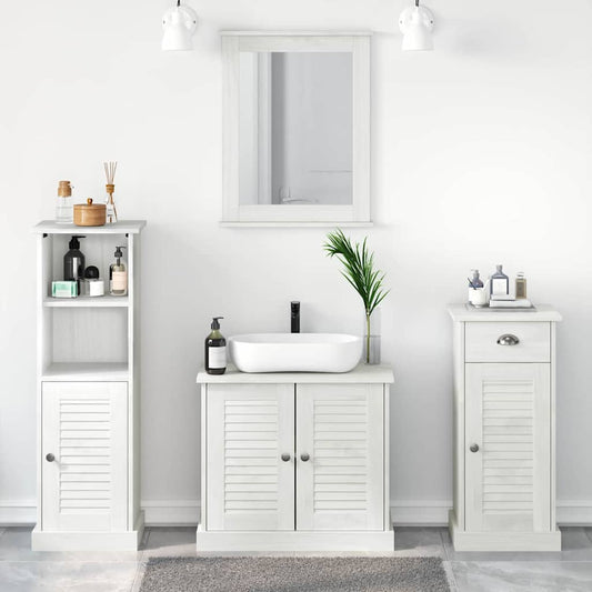 Badeværelsesmøbel Sæt Med Dør 3 Pcs Antik Hvid 37 X 34 X 110 Cm - Hovedbillede