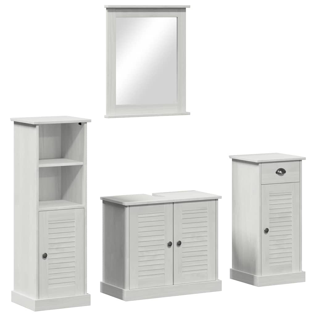 Badeværelsesmøbel Sæt Med Dør 3 Pcs Antik Hvid 37 X 34 X 110 Cm - Billede 2