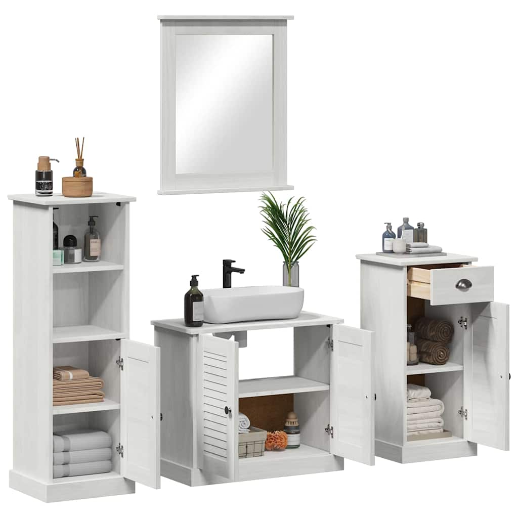 Badeværelsesmøbel Sæt Med Dør 3 Pcs Antik Hvid 37 X 34 X 110 Cm - Billede 3