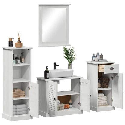 Badeværelsesmøbel Sæt Med Dør 3 Pcs Antik Hvid 37 X 34 X 110 Cm - Billede 3