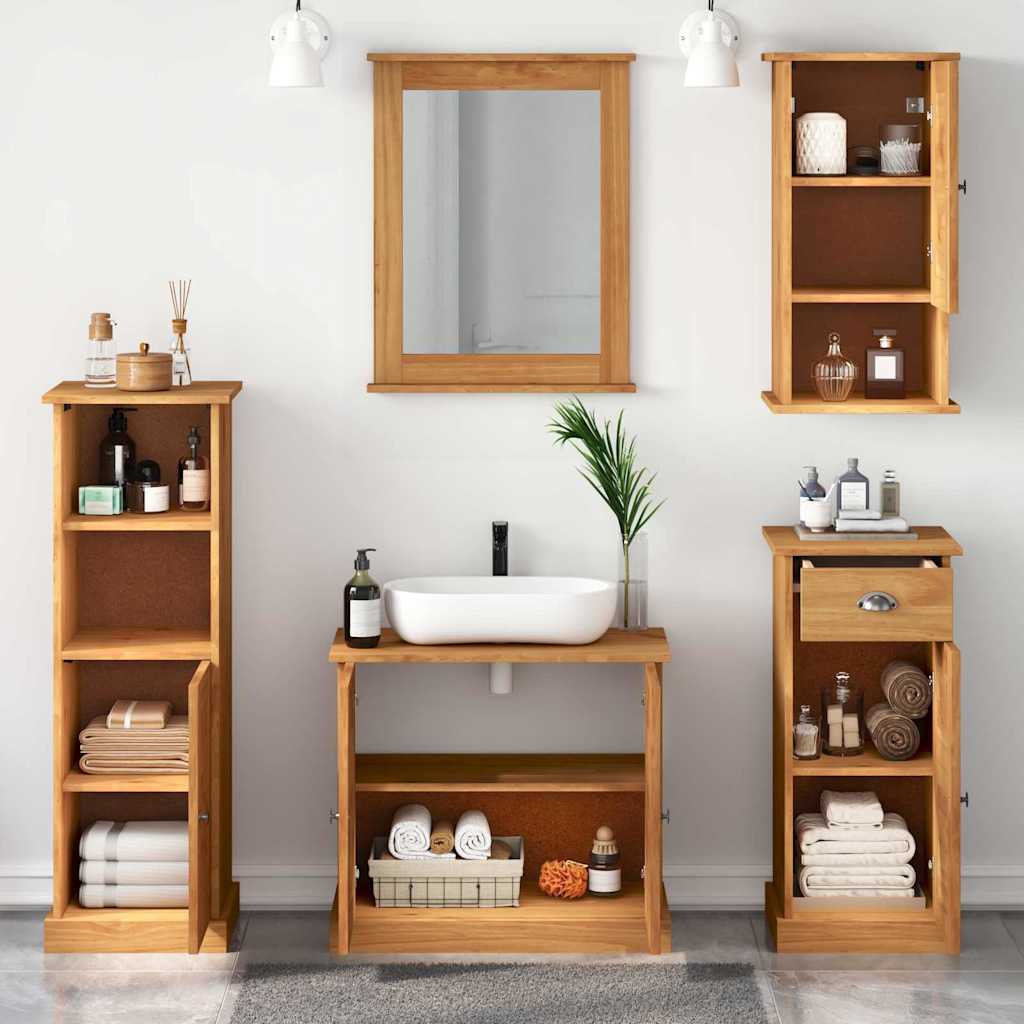 Badeværelsesmøbel Sæt Vigo 5 Pcs Honningfarvet 37 X 34 X 110 Cm - Billede 4