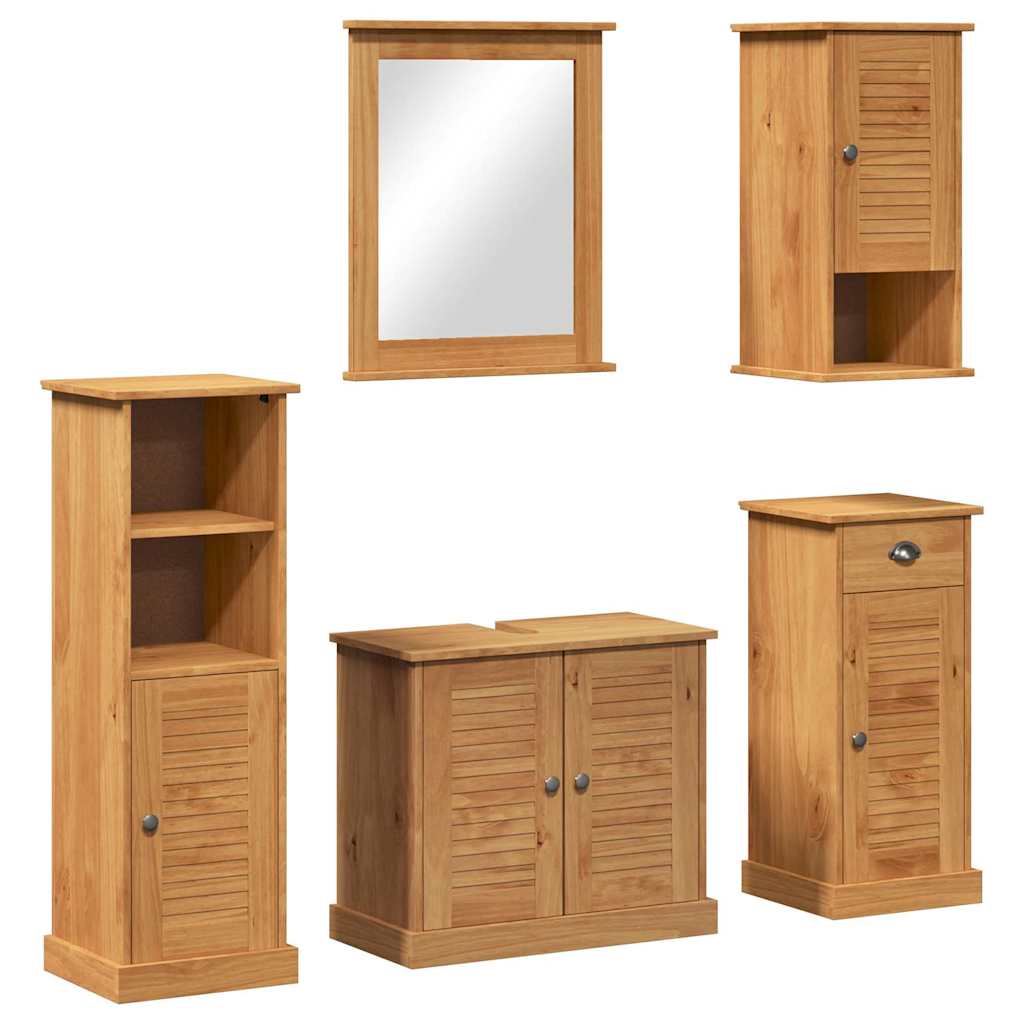 Badeværelsesmøbel Sæt Vigo 5 Pcs Honningfarvet 37 X 34 X 110 Cm - Billede 2