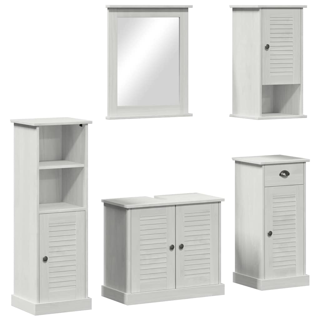 Badeværelsesmøbel Sæt Vigo 5 Pcs Antik Hvid 37 X 34 X 110 Cm - Billede 2