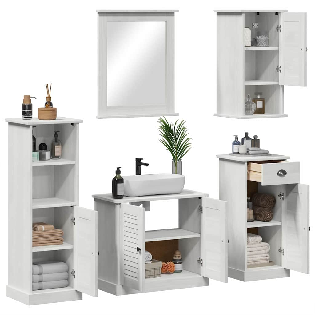 Badeværelsesmøbel Sæt Vigo 5 Pcs Antik Hvid 37 X 34 X 110 Cm - Billede 3
