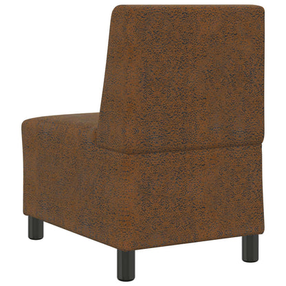 Modulsofa Enhed Uden Arme Brun 55 X 74 X 82 Cm Faux Suede Læder - Billede 6