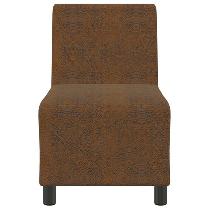 Modulsofa Enhed Uden Arme Brun 55 X 74 X 82 Cm Faux Suede Læder - Billede 4