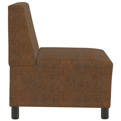 Modulsofa Enhed Uden Arme Brun 55 X 74 X 82 Cm Faux Suede Læder - Billede 5