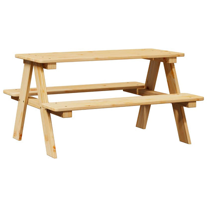 Børnebord Med Bænke Irun 90x79,5x50 Cm Massivt Træ - Billede 2