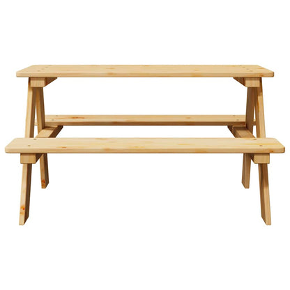 Børnebord Med Bænke Irun 90x79,5x50 Cm Massivt Træ - Billede 4