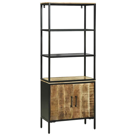 Highboard Brun 70 X 35 X 180 Cm Massivt Mangotræ - Hovedbillede