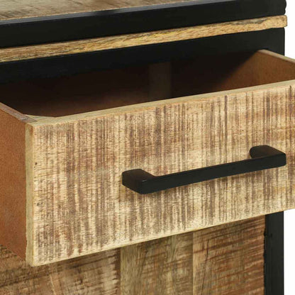 Highboard Brun 70 X 35 X 180 Cm Massivt Mangotræ - Billede 9