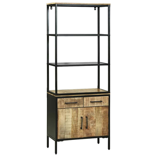 Highboard Brun 70 X 35 X 180 Cm Massivt Mangotræ - Hovedbillede