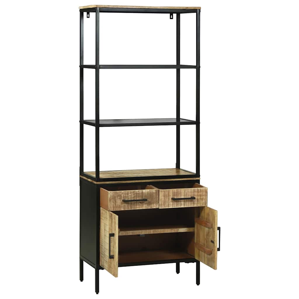 Highboard Brun 70 X 35 X 180 Cm Massivt Mangotræ - Billede 4
