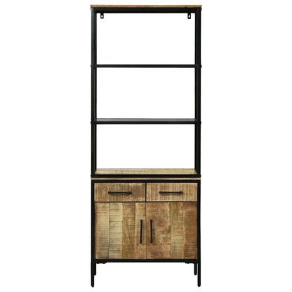 Highboard Brun 70 X 35 X 180 Cm Massivt Mangotræ - Billede 5