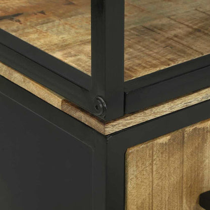 Highboard Brun 70 X 35 X 180 Cm Massivt Mangotræ - Billede 8
