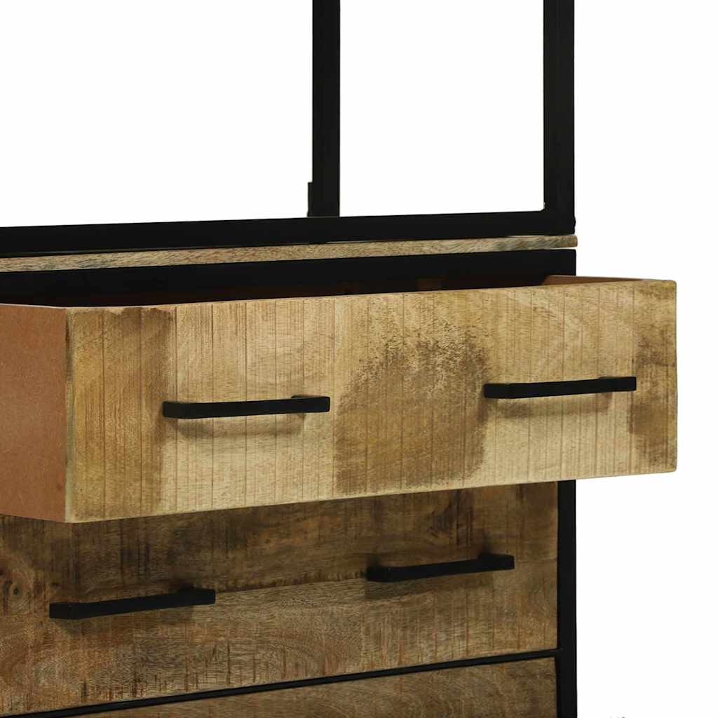 Highboard Brun 70 X 35 X 180 Cm Massivt Mangotræ - Billede 9