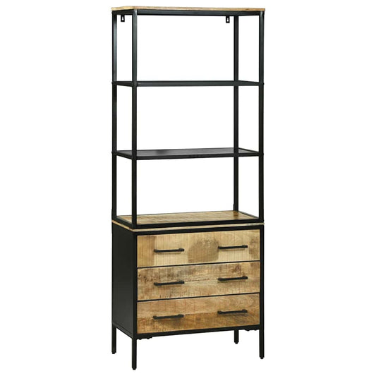 Highboard Brun 70 X 35 X 180 Cm Massivt Mangotræ - Hovedbillede