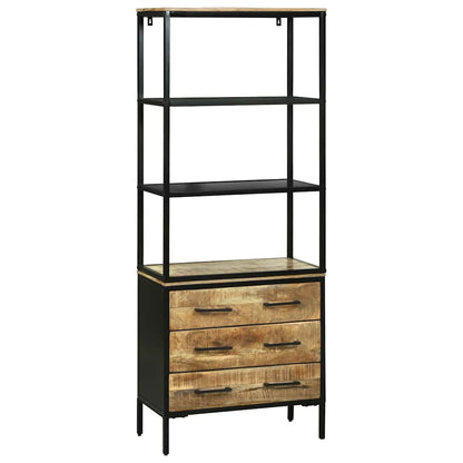 Highboard Brun 70 X 35 X 180 Cm Massivt Mangotræ - Billede 2