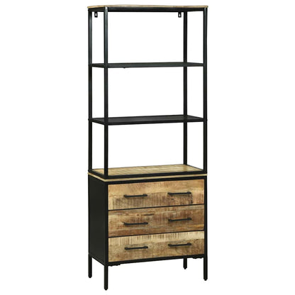 Highboard Brun 70 X 35 X 180 Cm Massivt Mangotræ - Billede 3