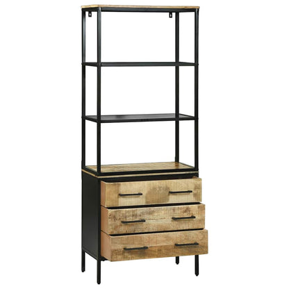 Highboard Brun 70 X 35 X 180 Cm Massivt Mangotræ - Billede 4