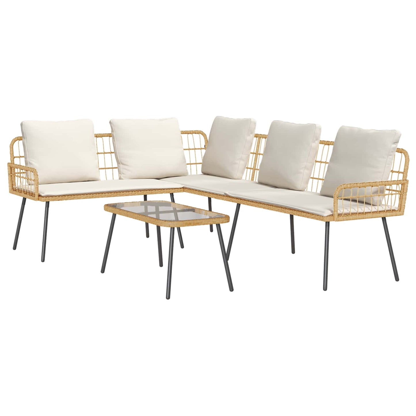 Havesofa Sæt Med Pude 2 Dele Polyrattan - Billede 2