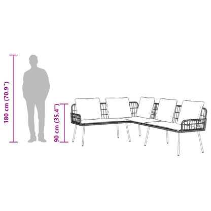 Havesofa Sæt Med Pude 2 Dele Polyrattan - Billede 8