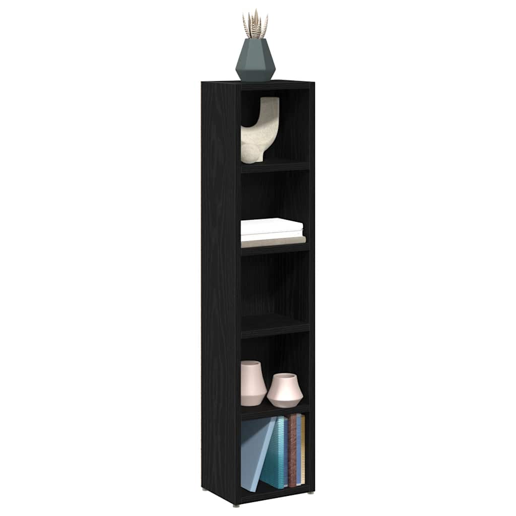 CD-reoler 2 Stk. 21x16x93,5cm Konstrueret Træ Sort Egetræsfarve - Billede 8