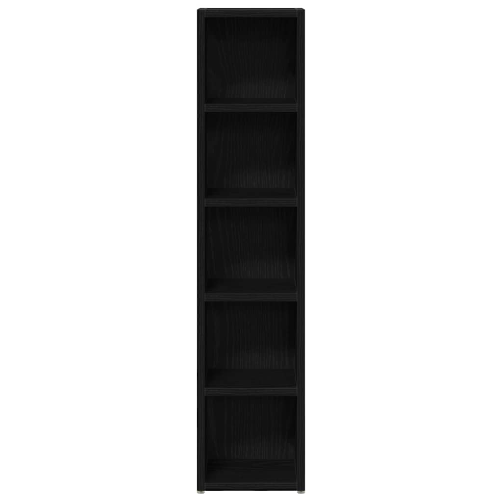 CD-reoler 2 Stk. 21x16x93,5cm Konstrueret Træ Sort Egetræsfarve - Billede 4