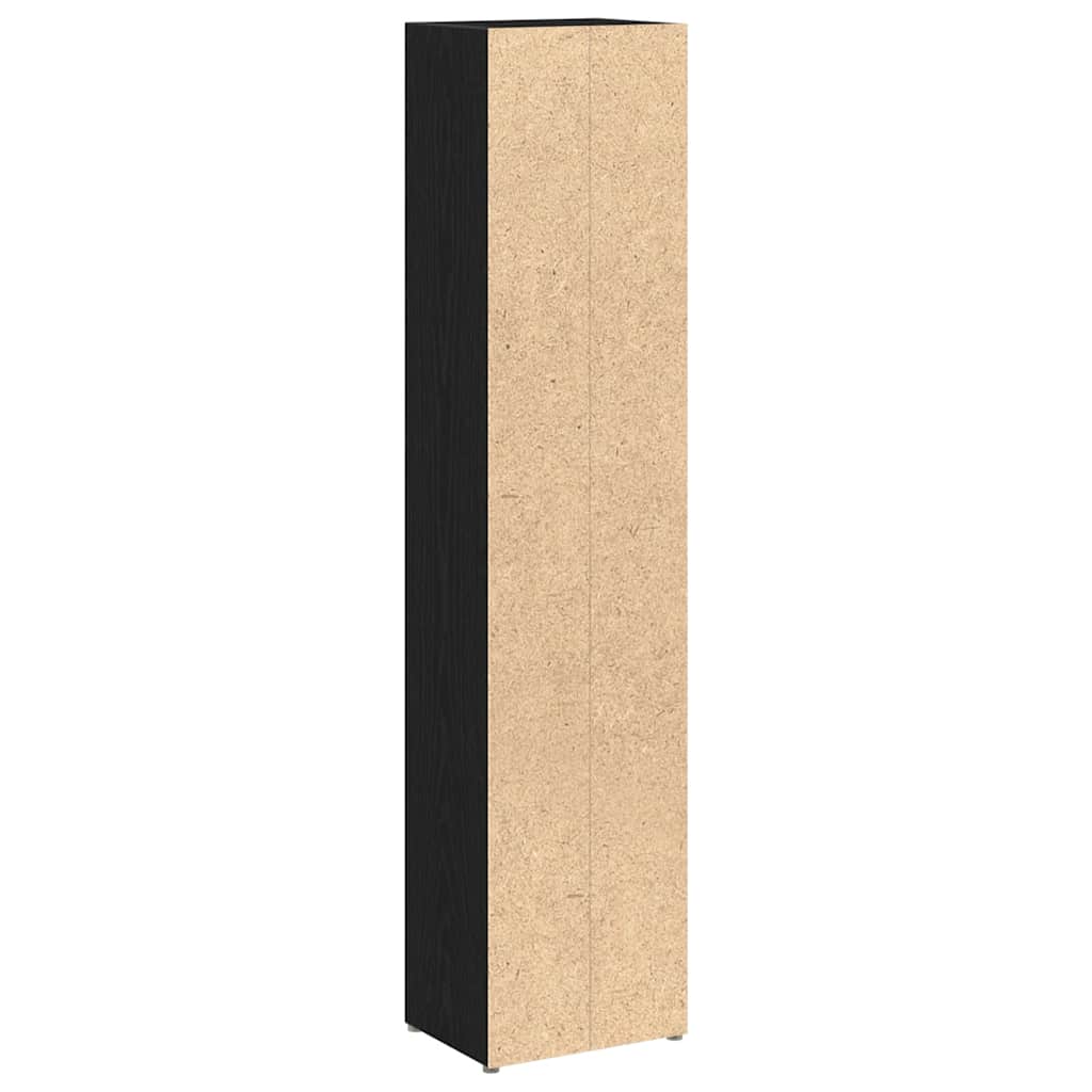 CD-reoler 2 Stk. 21x16x93,5cm Konstrueret Træ Sort Egetræsfarve - Billede 5