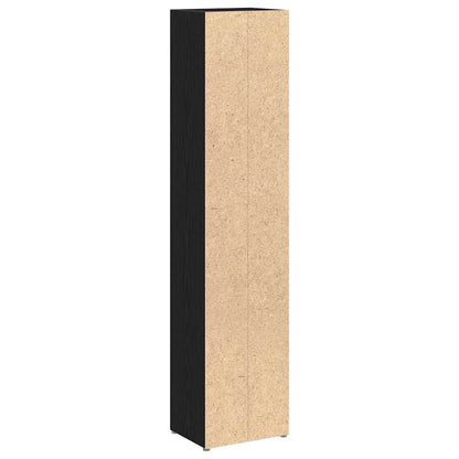CD-reoler 2 Stk. 21x16x93,5cm Konstrueret Træ Sort Egetræsfarve - Billede 5